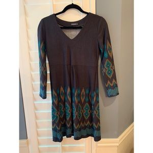 Long sleeve boho sweater dress